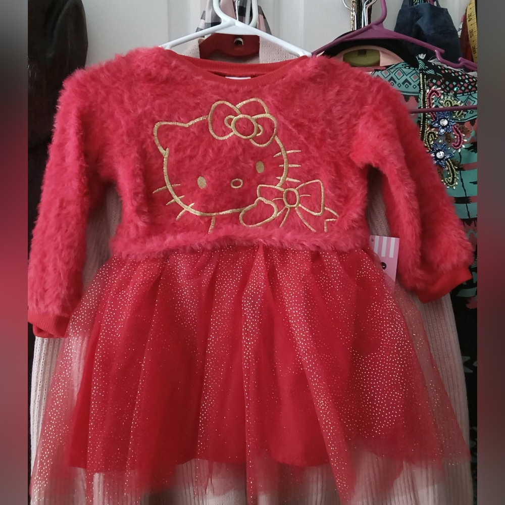 Adorable Hello Kitty (4T) or Marie (3T) all in one sweater & tutu w/embroidery